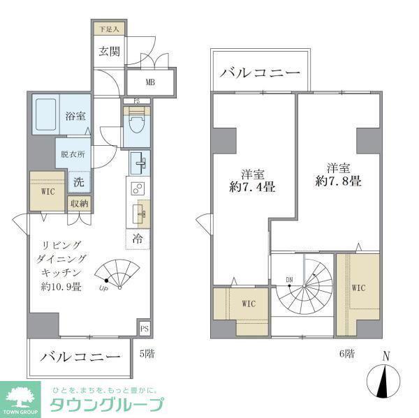 シティフォレスト森下(2LDK/5階)の間取り写真