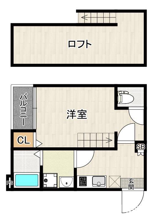 ユメゾン(1K/1階)の間取り写真