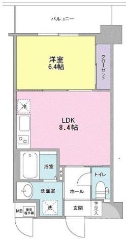 シティコート大小路II(1LDK/5階)の間取り写真