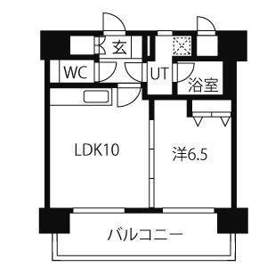 スタジオスクエア泉(1LDK/4階)の間取り写真
