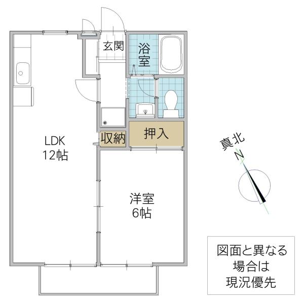ヴィラ・グリーン(1LDK/2階)の間取り写真