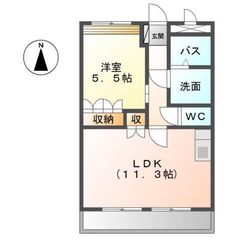 クイーンパレス(1LDK/1階)の間取り写真