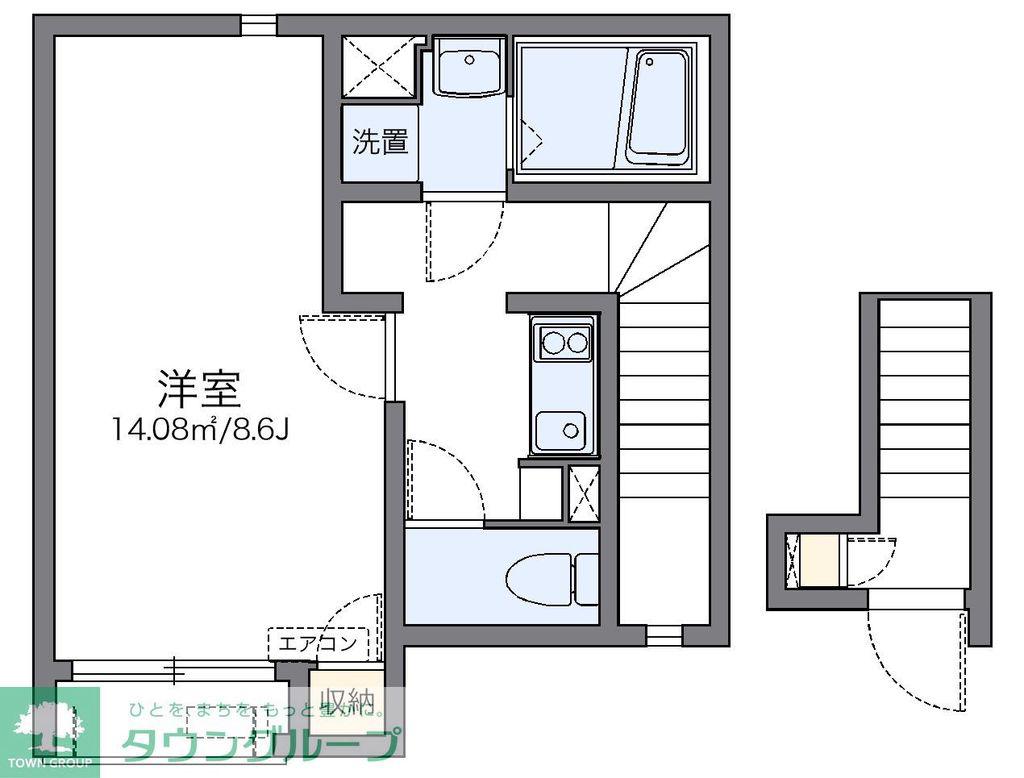 レオネクストHOSOYAIII(1K/2階)の間取り写真