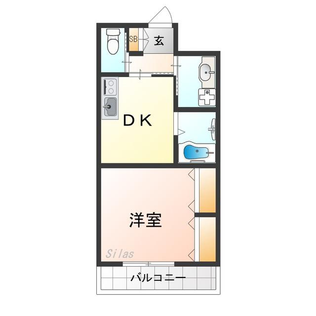 ブエナビスタ貝塚(1DK/3階)の間取り写真
