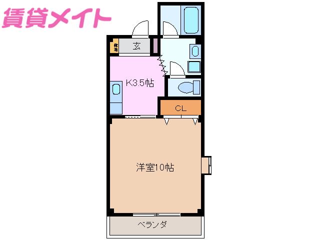 コーキア泊山崎(1K/1階)の間取り写真