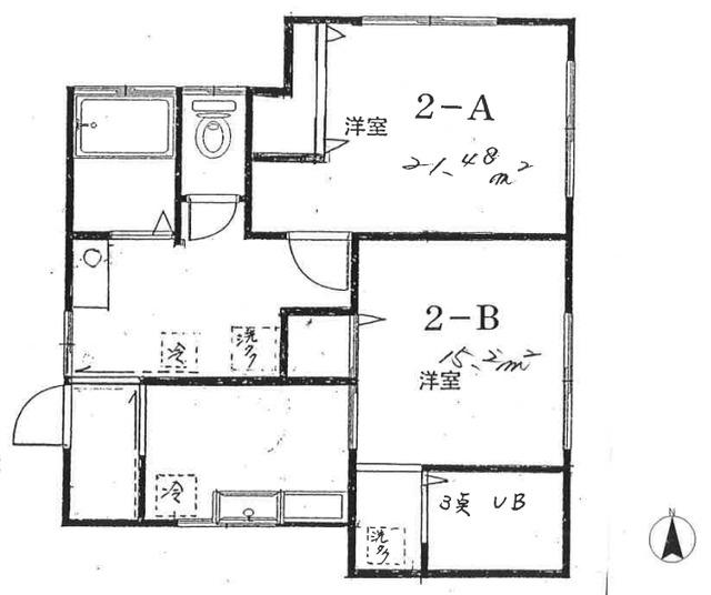 堀内ハウス(1K/2階)の間取り写真