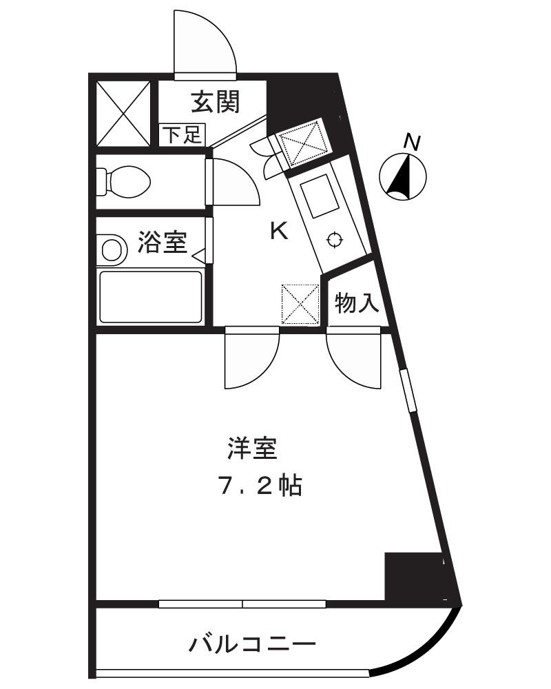 セシーズイシイ10(1K/4階)の間取り写真