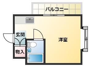 グランドハイツ喜連(ワンルーム/5階)の間取り写真