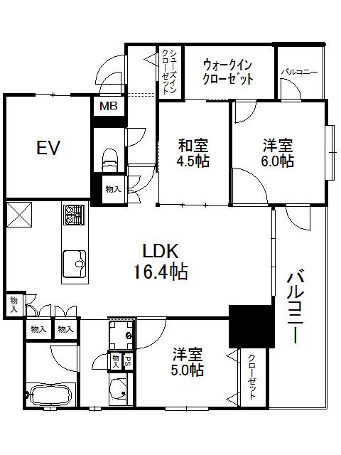 エンクレスト南福岡 奏の杜(3LDK/3階)の間取り写真