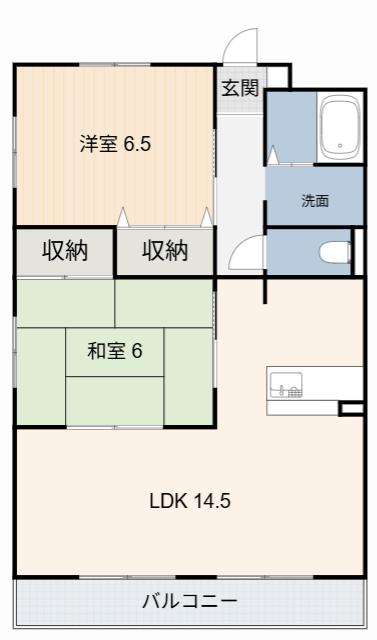 プロムナード22(2LDK/3階)の間取り写真