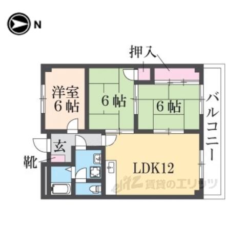 グリーンアイル(3LDK/4階)の間取り写真