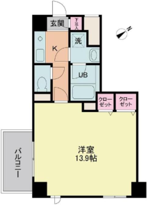 コートプラザ調布(1K/2階)の間取り写真