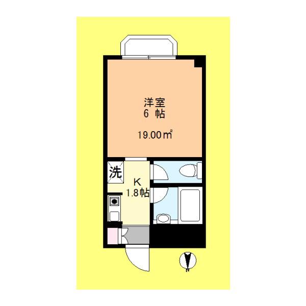谷中1丁目マンション(1K/1階)の間取り写真
