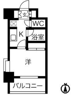 メインステージ南麻布IV(1K/4階)の間取り写真