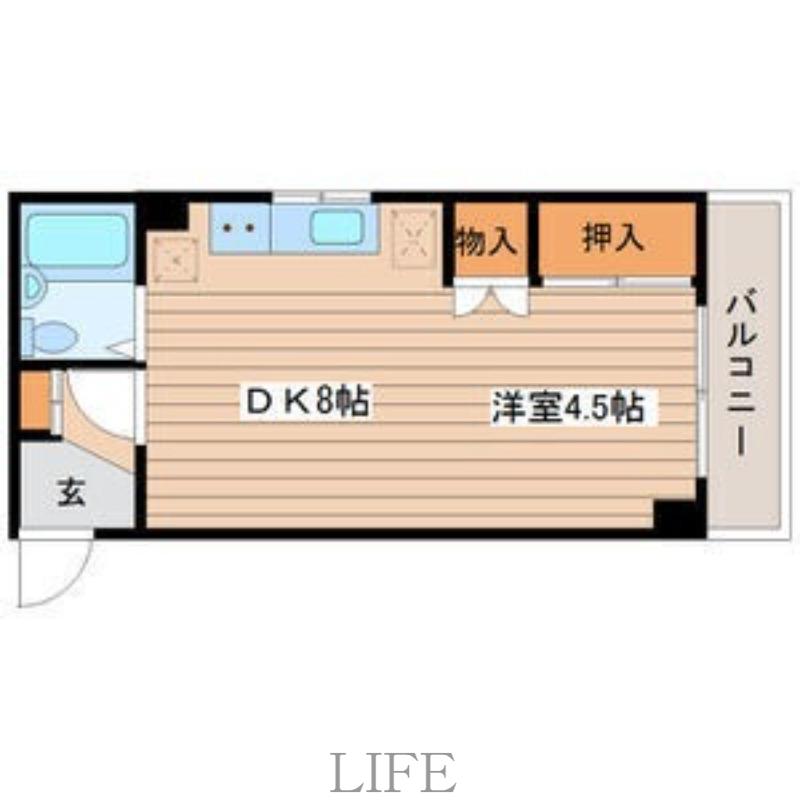 エバーハイツ(1DK/3階)の間取り写真
