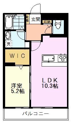 GNOME KUNITACHI(1LDK/3階)の間取り写真