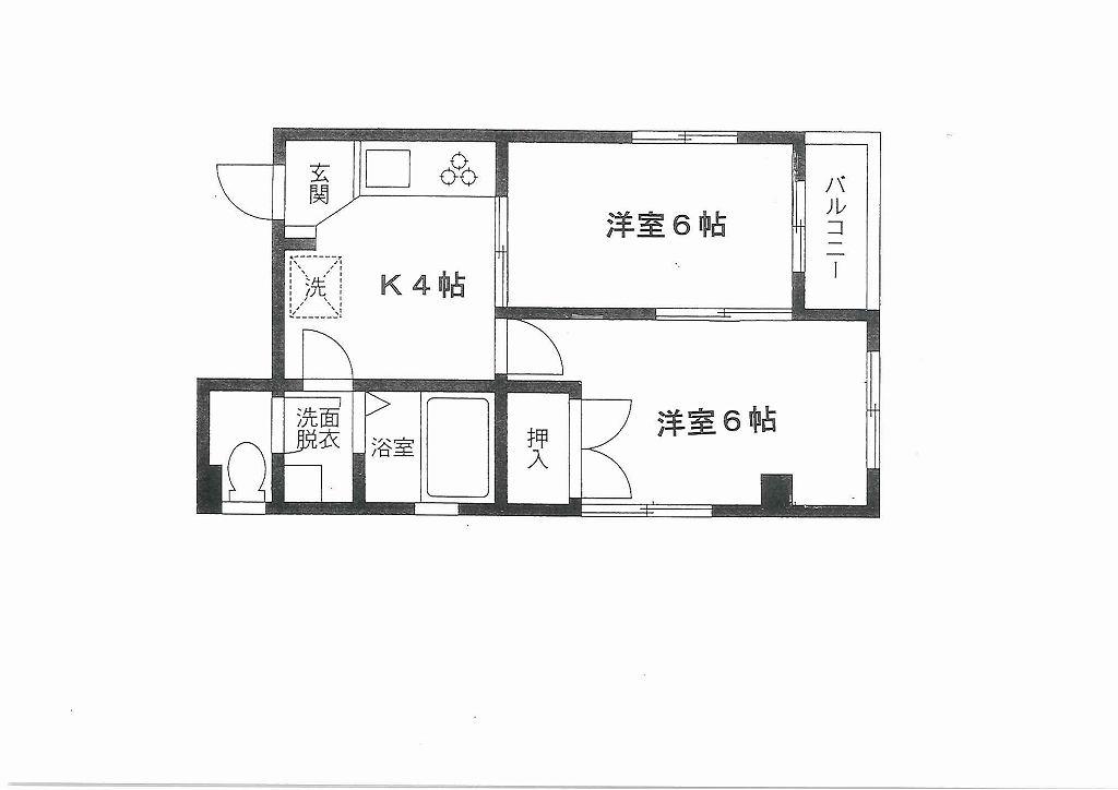 第2青木ビル(2K/4階)の間取り写真