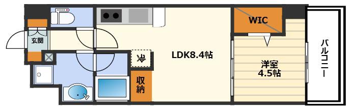 アーバネックス堂島(1LDK/7階)の間取り写真