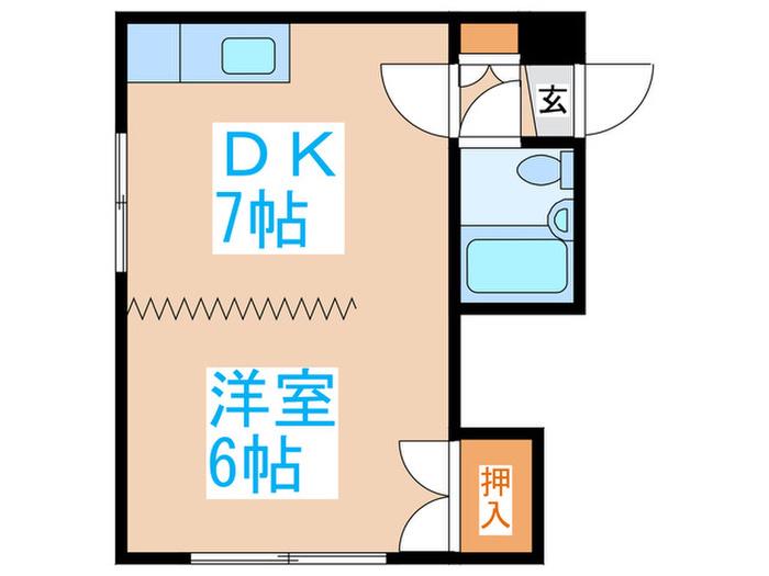 メイプル(1DK/4階)の間取り写真