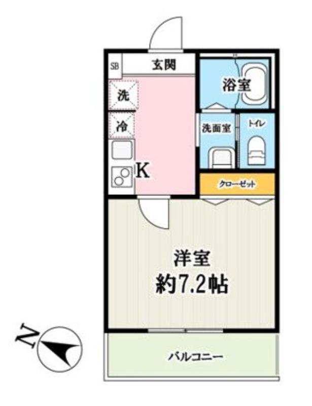 キャメル航空公園2(1K/1階)の間取り写真