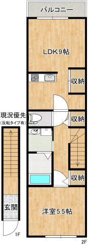 パストラルK(1LDK/2階)の間取り写真