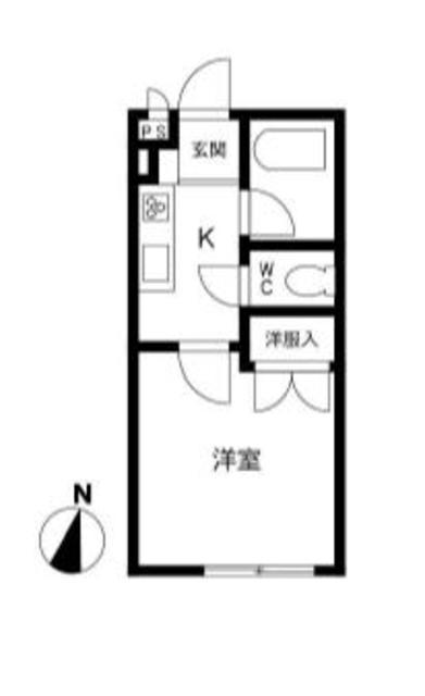 グリーンウッド I(1K/1階)の間取り写真