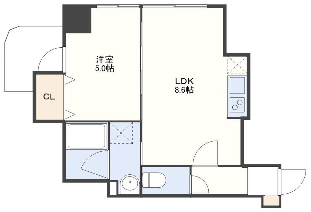 シーアンドスター川口(1LDK/4階)の間取り写真