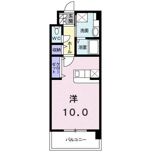 プリムローズ小坂(ワンルーム/3階)の間取り写真