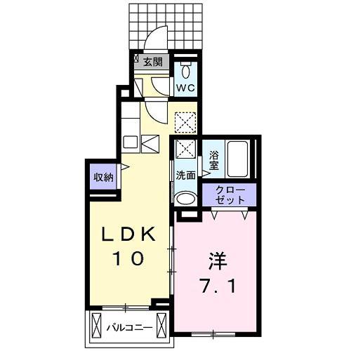 アン・フォレストII(1LDK/1階)の間取り写真