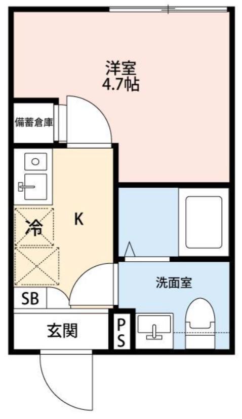 シエル上北沢(1K/B1階)の間取り写真