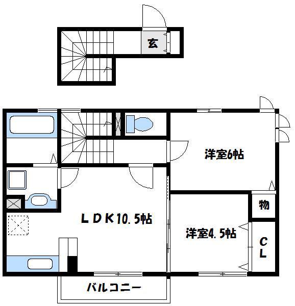 シャルマン48(2LDK/2階)の間取り写真