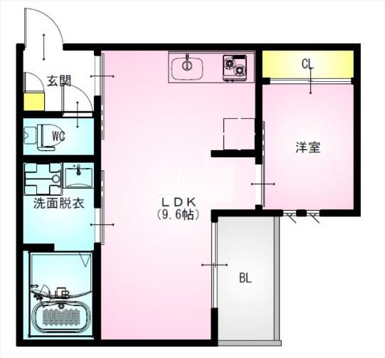 REGALEST 大和田(1LDK/2階)の間取り写真