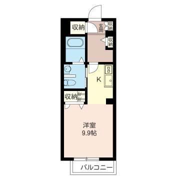 アベニュー吉町(ワンルーム/2階)の間取り写真
