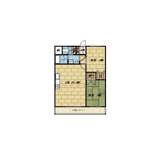 ベルアージュ高城(2LDK/2階)の間取り写真