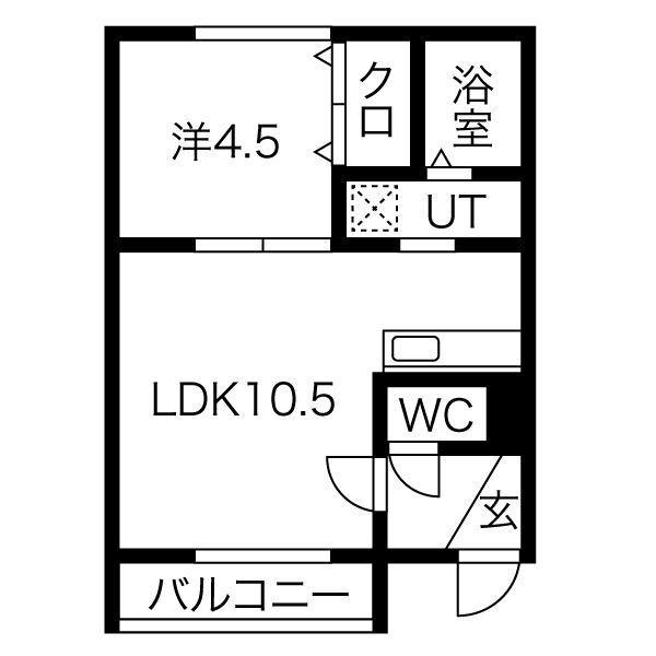 サンスクリット ワン(1LDK/3階)の間取り写真