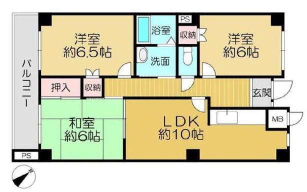 マイシティ303(3LDK/2階)の間取り写真