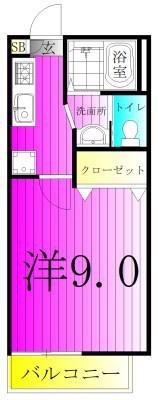 セレブメゾン(1K/2階)の間取り写真