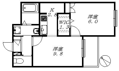 フレシール(1LDK/4階)の間取り写真