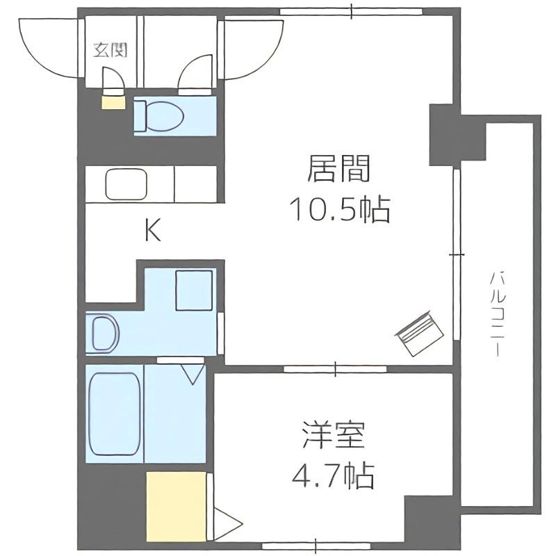 グランドヴュー共応(1LDK/8階)の間取り写真