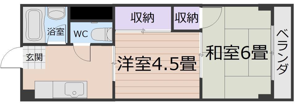 下坊マンション(2K/3階)の間取り写真