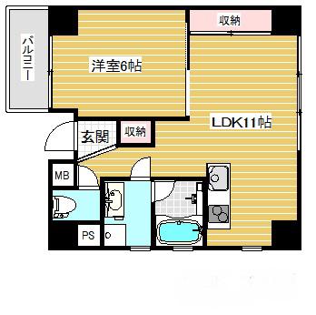 アオイフラッツ(1LDK/2階)の間取り写真