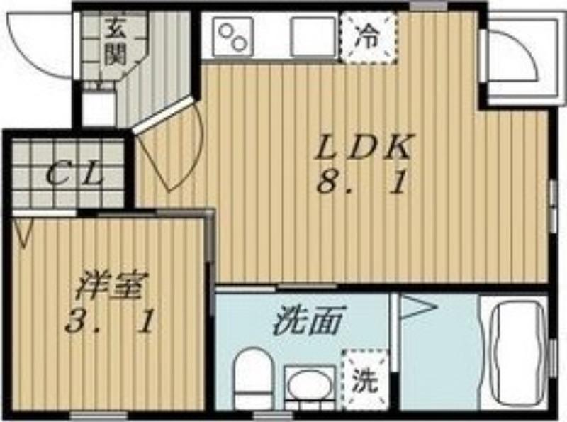 ディアマンテ八田(1LDK/1階)の間取り写真