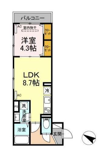 ACT下高井戸(1LDK/3階)の間取り写真