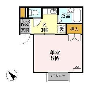 プレジール天王台(1K/1階)の間取り写真