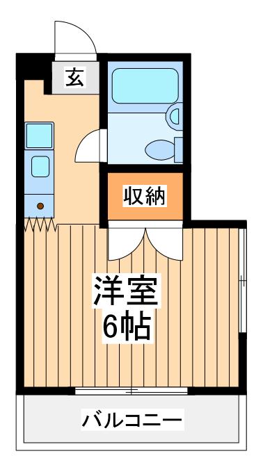 ジルバレー(1K/3階)の間取り写真