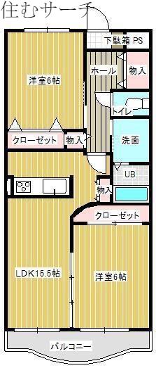 ラフィーナ(2LDK/2階)の間取り写真