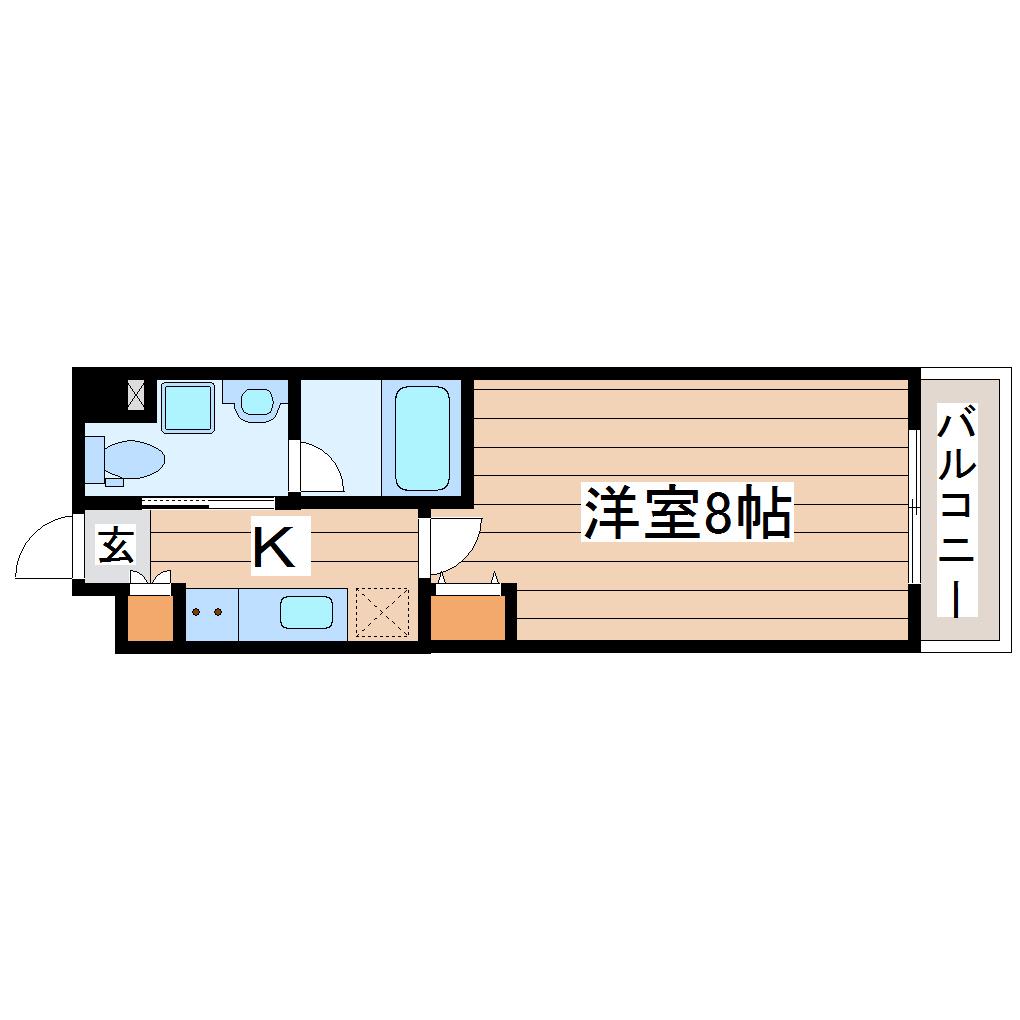 ザ・ブリスフルフォート仙台駅東(1K/4階)の間取り写真