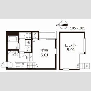 ハーモニーテラス志賀町IV(1K/1階)の間取り写真