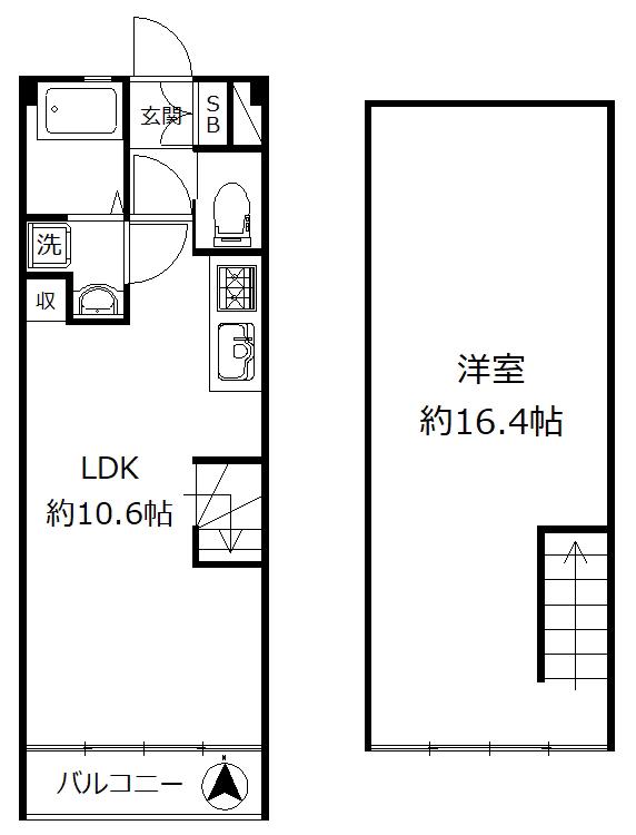 リオパーク(1LDK/4階)の間取り写真