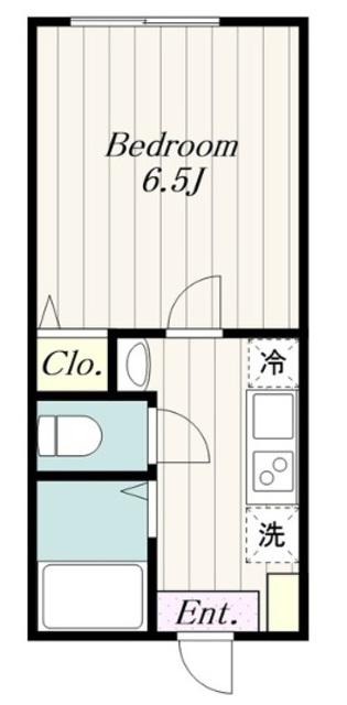 ラフィーネ読売ランド前(1K/1階)の間取り写真